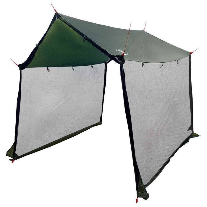 Cort de camping cu pereți din plasă Verde Army WALTI