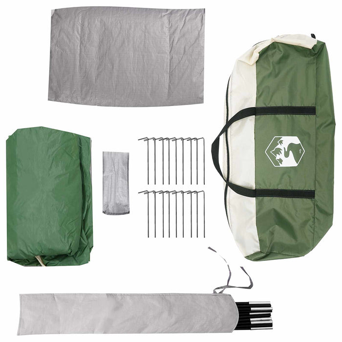 Tent Cabină cu acoperiș Verde 12-Persoane Poliester și oțel WALTI