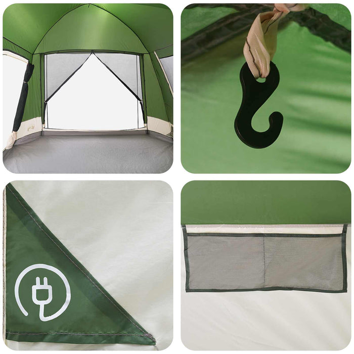 Tent Cabină cu acoperiș Verde 12-Persoane Poliester și oțel WALTI