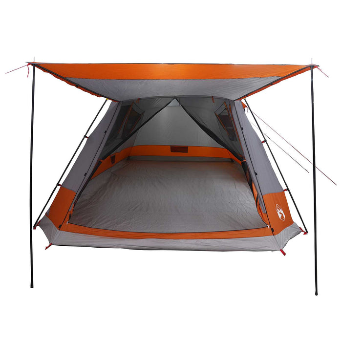 Tent Cabină Gri și Portocalie 12-Persoane Poliester și oțel WALTI