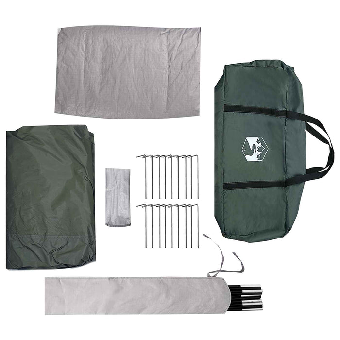 Tent Cabină Verde militar 12-Persoane Poliester și oțel WALTI