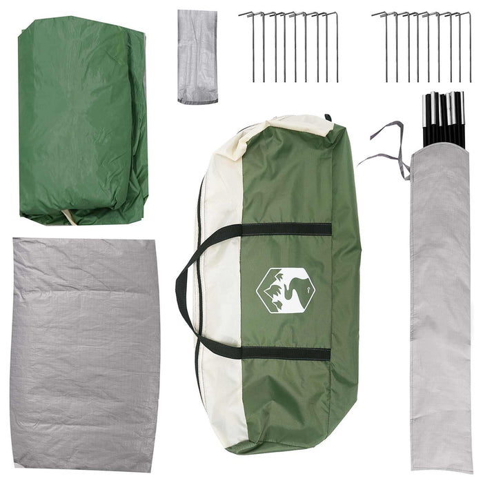 Tent Cabină cu acoperiș Verde 8 persoane Poliester și oțel - WALTI WALTI