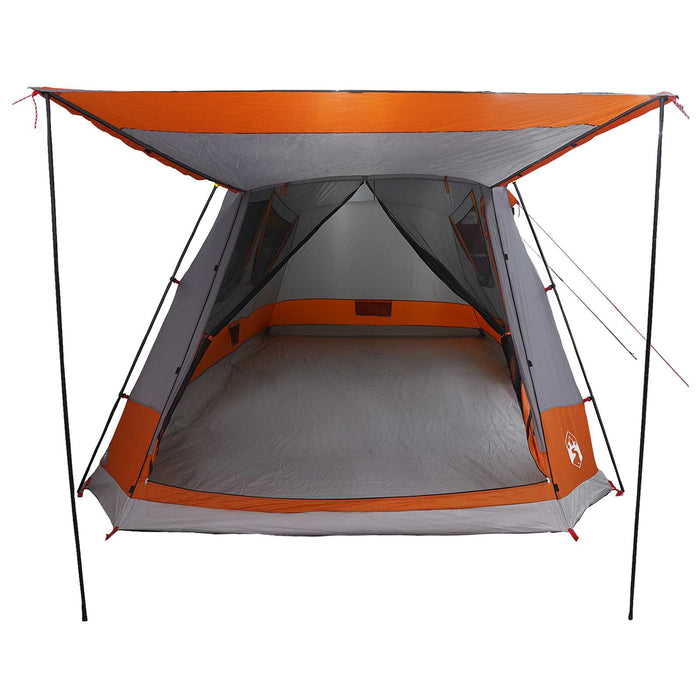 Tent Cabină Gri și Portocalie 8 persoane Poliester și oțel WALTI