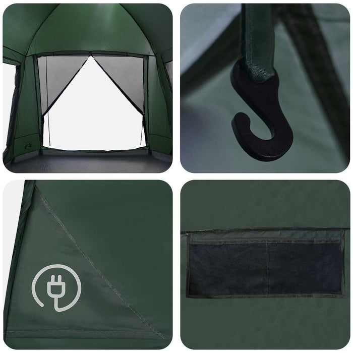 Tent Cabină Verde militar 8 persoane Poliester și oțel WALTI
