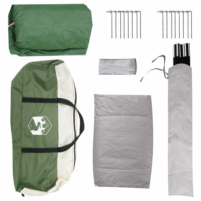 Tent Cabină cu acoperiș Verde 4 persoane Poliester și oțel WALTI