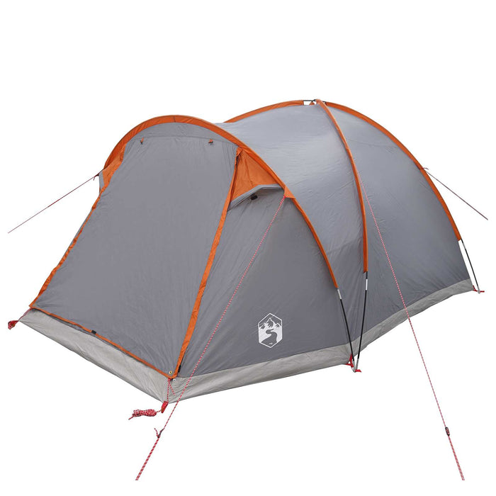 Tent Cabină Gri și Portocalie 4 persoane Poliester și oțel WALTI