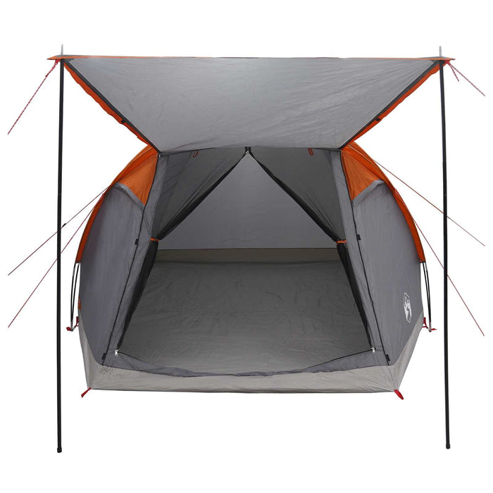 Tent Cabină Gri și Portocalie 4 persoane Poliester și oțel WALTI