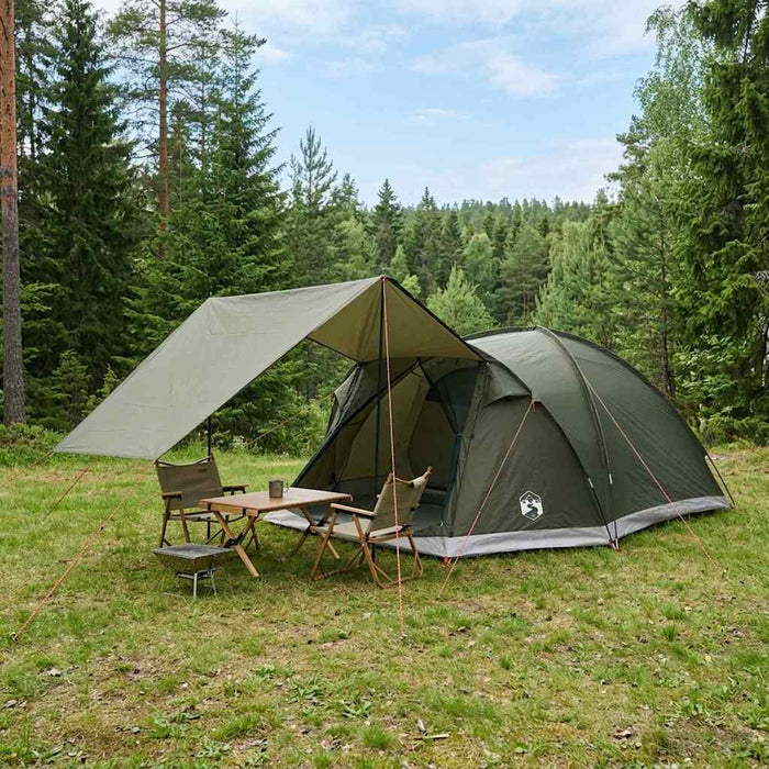 Tent Cabină Verde militar 6 persoane Poliester și oțel WALTI
