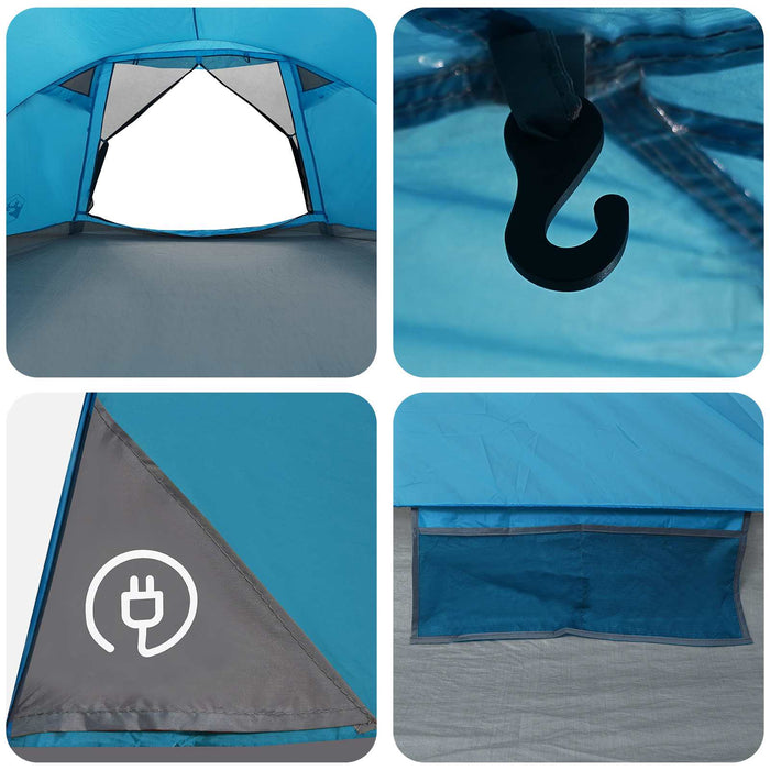 Tent Cabină cu acoperiș albastru 8 persoane Poliester și oțel WALTI
