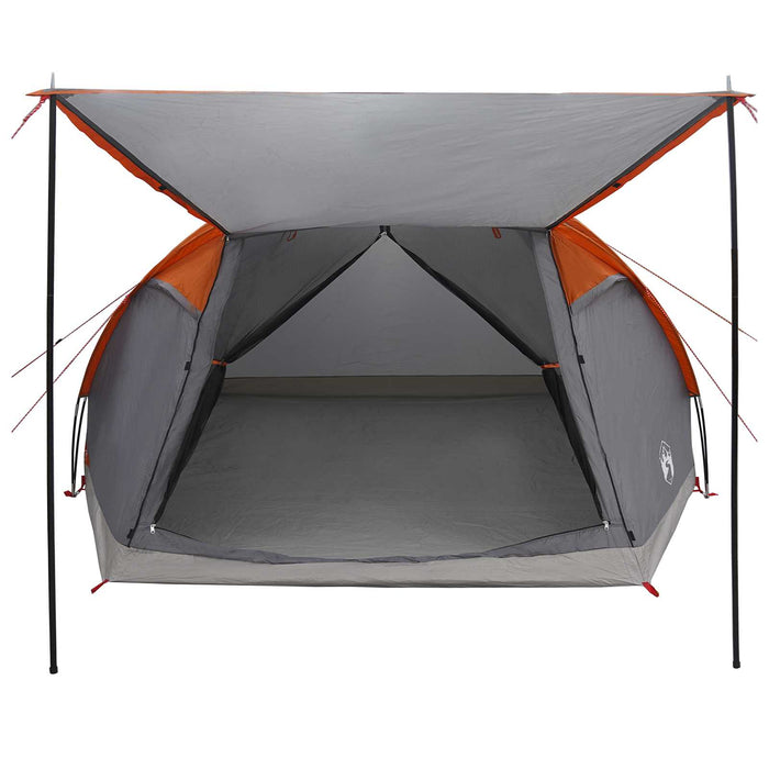 Tent Cabină Gri și Portocalie 8 persoane Poliester și oțel WALTI