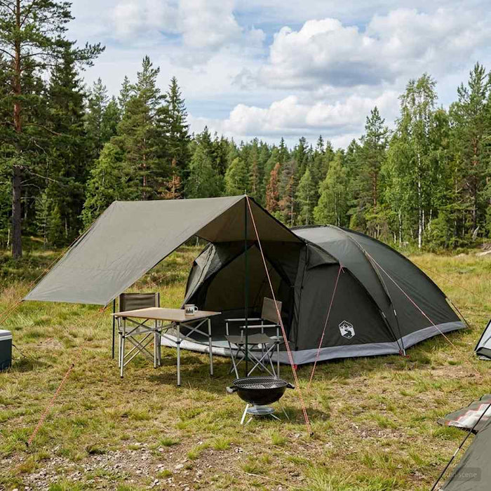 Tent Cabină Verde militar 8 persoane Poliester și oțel WALTI
