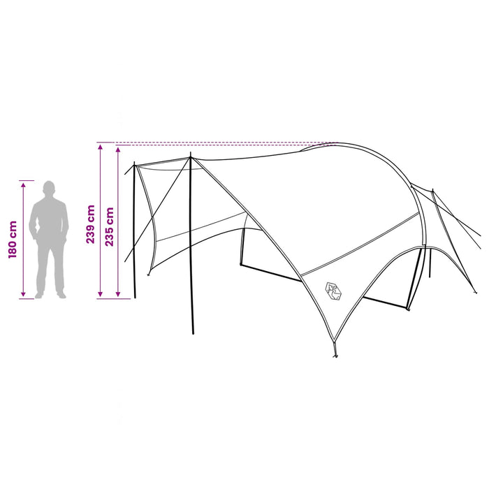 Cort de camping rezistent la apă Verde Army 550 x 400 x 230 cm WALTI