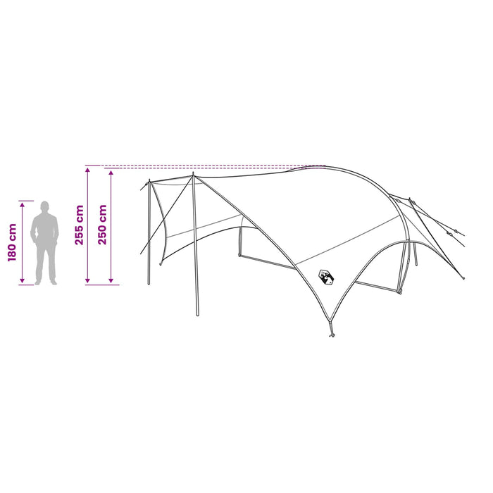 Cort de camping rezistent la apă Verde Army 695 x 580 x 200 cm WALTI