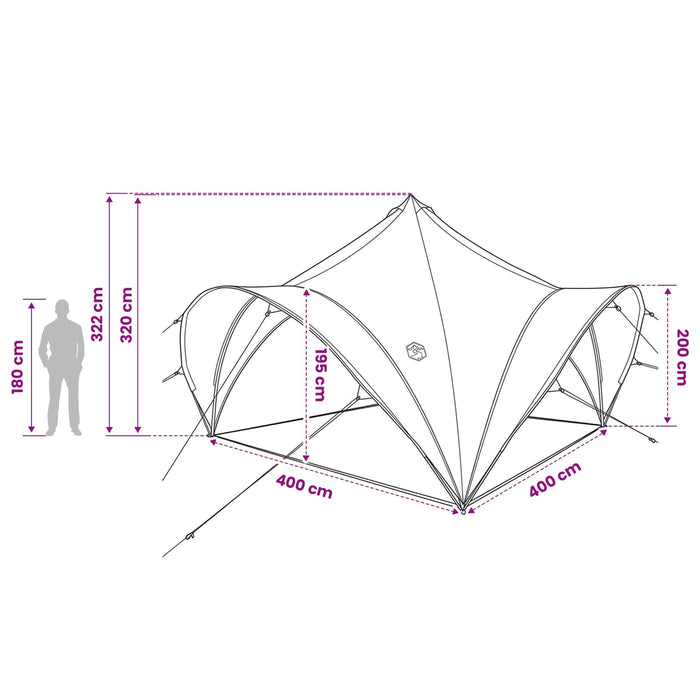 Cort pentru Petreceri cu acoperiș albastru 400 x 400 x 320 cm WALTI