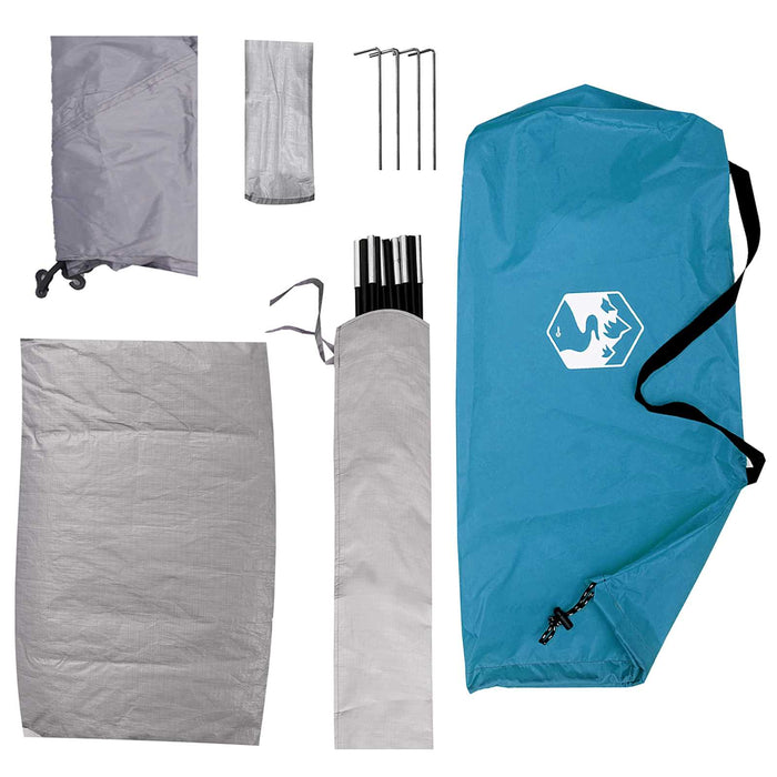Cort de Camping cu acoperiș albastru 190 x 140 x 105 cm WALTI