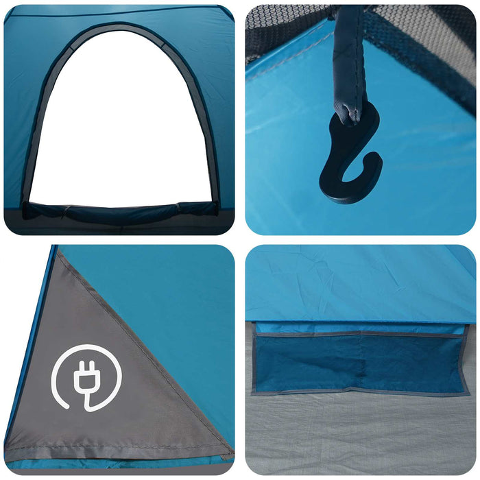 Cort de Camping cu acoperiș albastru 190 x 140 x 105 cm WALTI