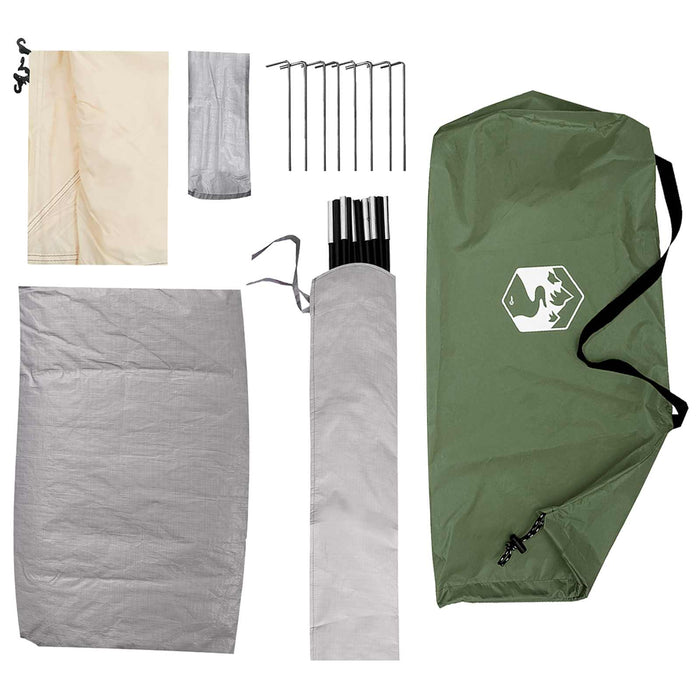 Cort de Camping cu acoperiș Verde 275 x 215 x 125 cm WALTI