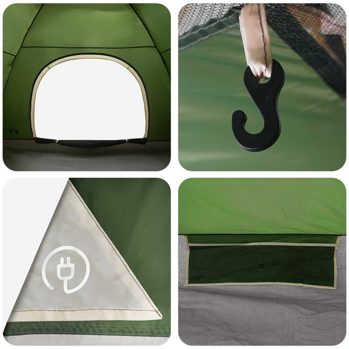Cort de Camping cu acoperiș Verde 275 x 215 x 125 cm WALTI