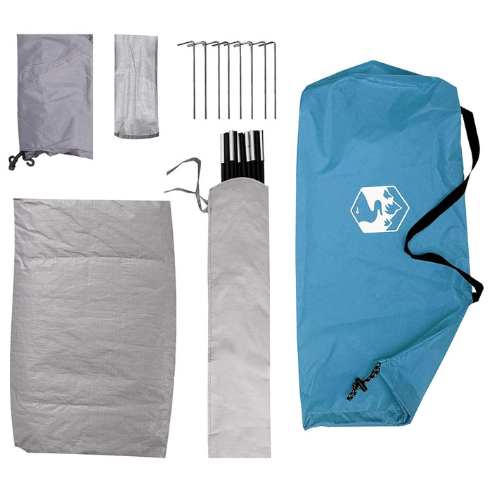 Cort de Camping cu acoperiș albastru 275 x 215 x 125 cm WALTI