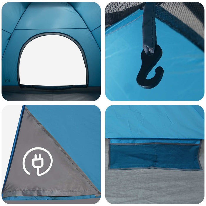 Cort de Camping cu acoperiș albastru 275 x 215 x 125 cm WALTI