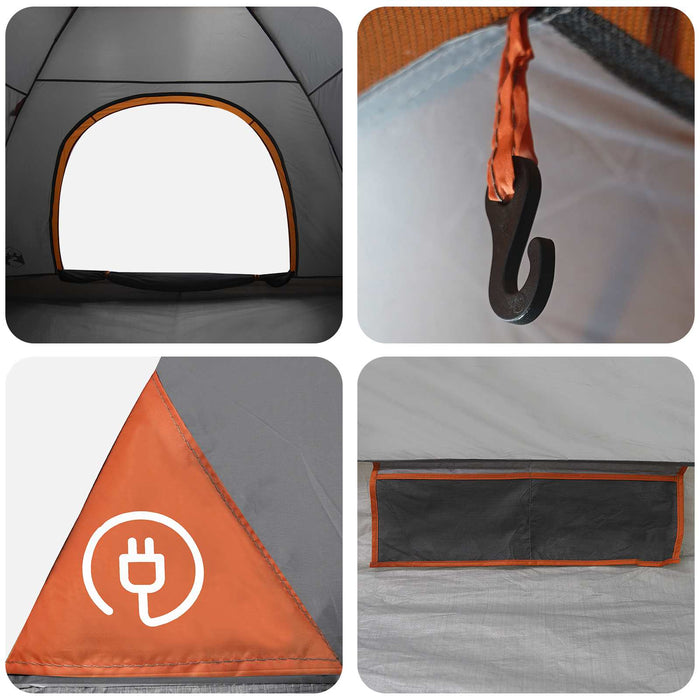 Cort de Camping Gri și Portocalie 275 x 215 x 125 cm WALTI