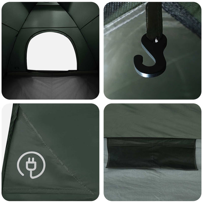 Cort de Camping cu acoperiș Verde Army 275 x 215 x 125 cm WALTI