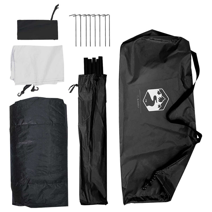 Cort de Camping cu acoperiș Alb Blackout 275 x 215 x 125 cm WALTI