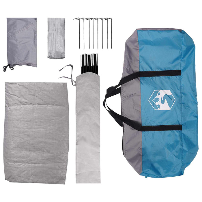 Cort de Camping cu acoperiș albastru 335 x 275 x 180 cm WALTI