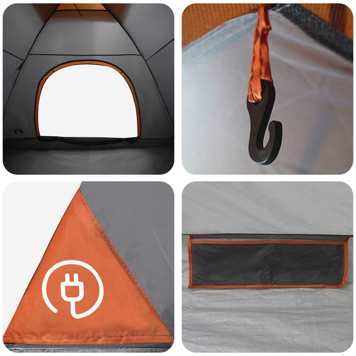 Cort de Camping Gri și Portocalie 335 x 275 x 180 cm WALTI