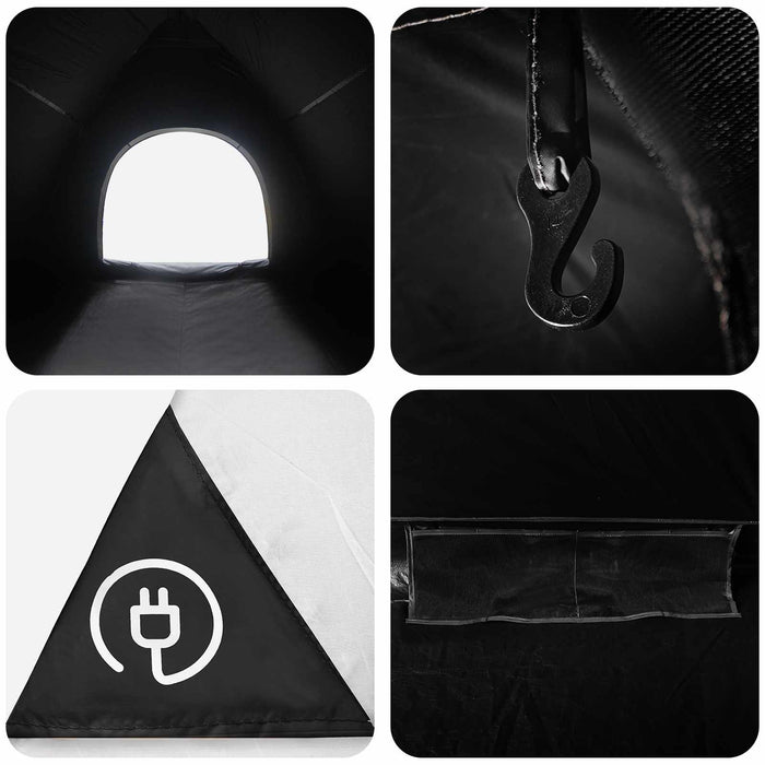 Cort de Camping cu acoperiș Alb Blackout 335 x 275 x 180 cm WALTI