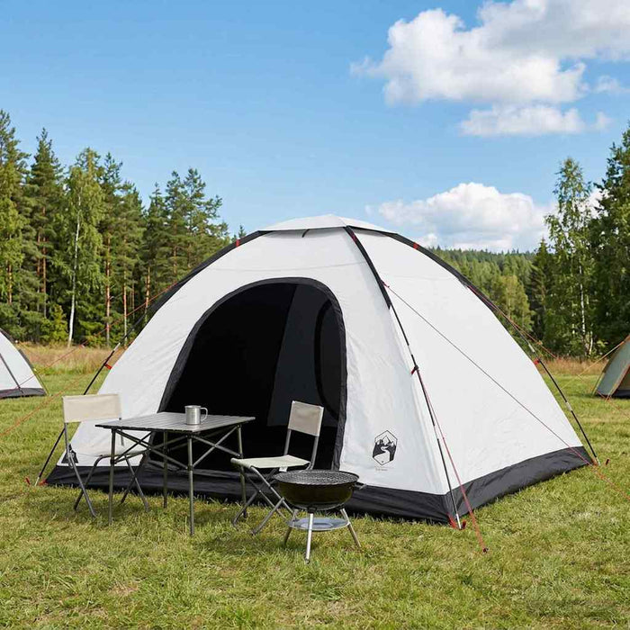 Cort de Camping cu acoperiș Alb Blackout 335 x 275 x 180 cm WALTI