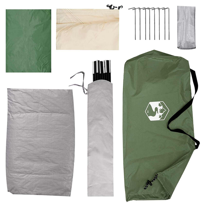 Cort de Camping cu acoperiș Verde 2 persoane Poliester și oțel WALTI