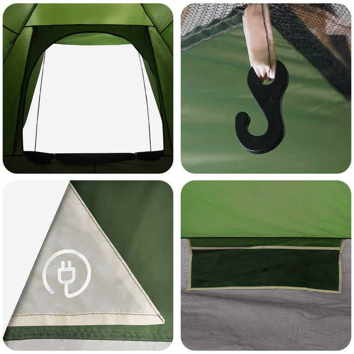 Cort de Camping cu acoperiș Verde 2 persoane Poliester și oțel WALTI