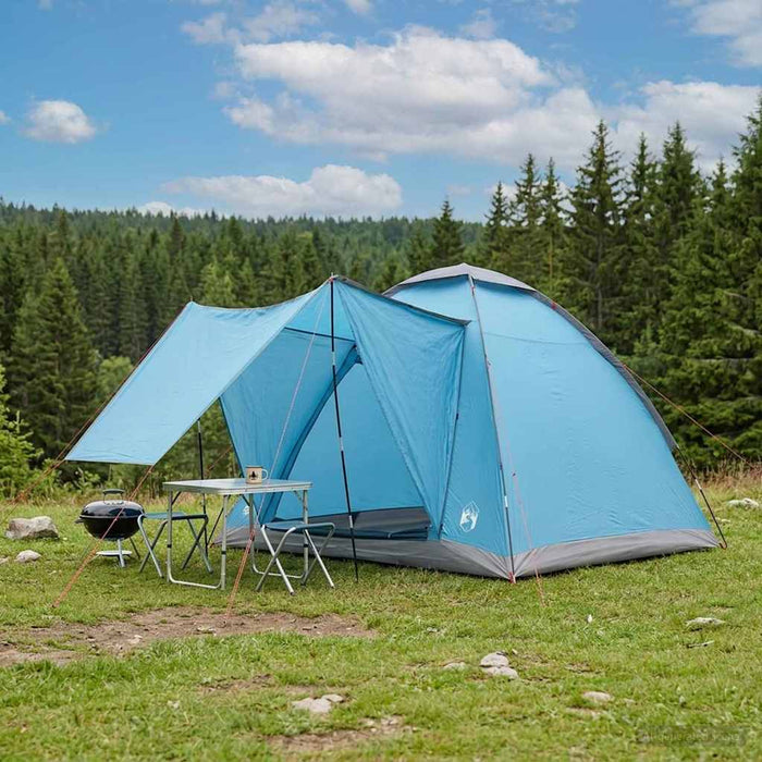 Cort de Camping albastru 2 persoane Poliester și oțel WALTI