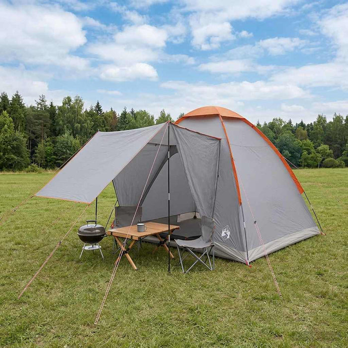 Cort de Camping Gri și Portocalie 2 persoane Poliester și oțel WALTI