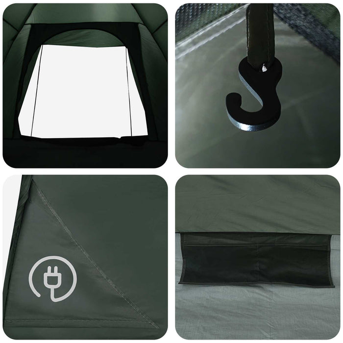 Cort de Camping Verde Army 190 x 140 x 105 cm Poliester și oțel WALTI