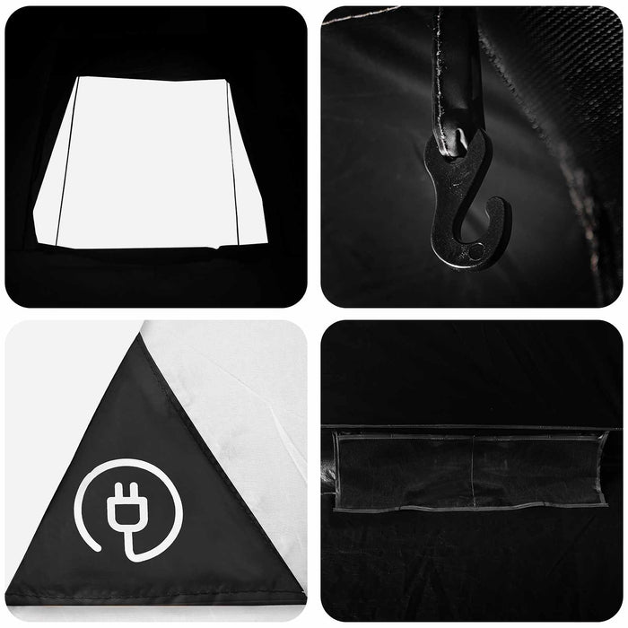 Cort de Camping cu acoperiș Alb Blackout 190 x 140 x 105 cm WALTI