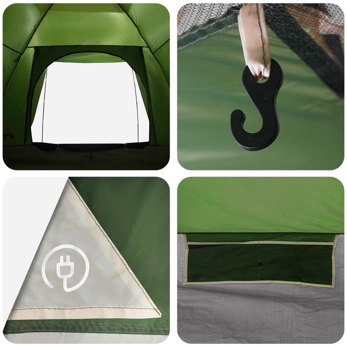 Cort de Camping cu acoperiș Verde 4 persoane Poliester și oțel WALTI