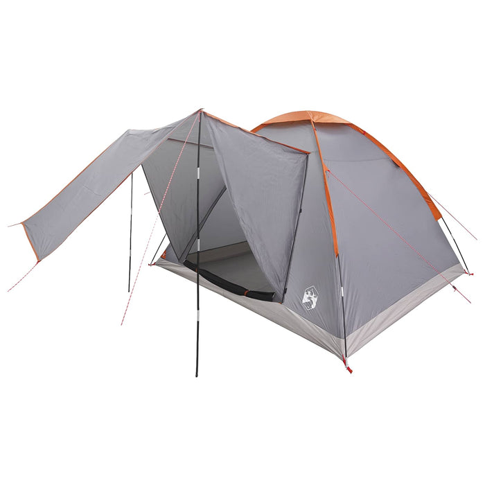 Cort de Camping Gri și Portocalie 4 persoane Poliester și oțel WALTI