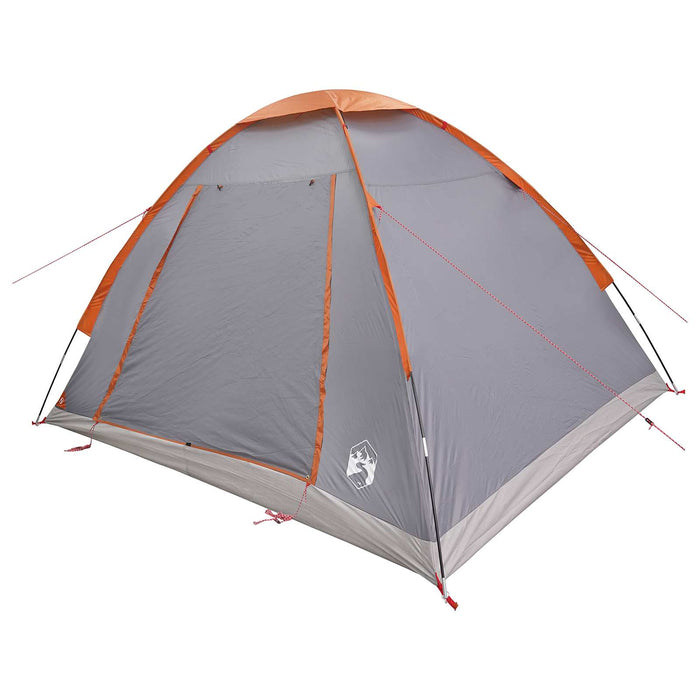 Cort de Camping Gri și Portocalie 4 persoane Poliester și oțel WALTI