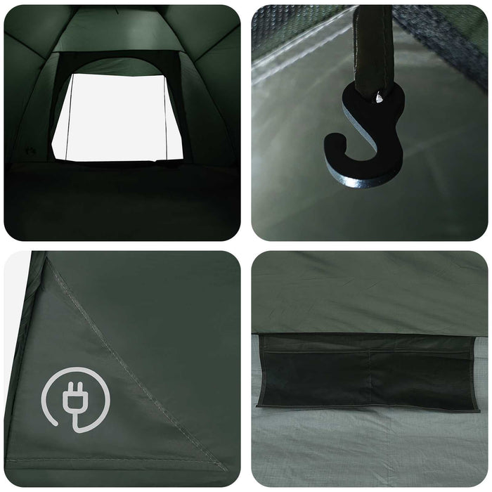 Cort de Camping Verde Army 275 x 215 x 125 cm Poliester și oțel WALTI