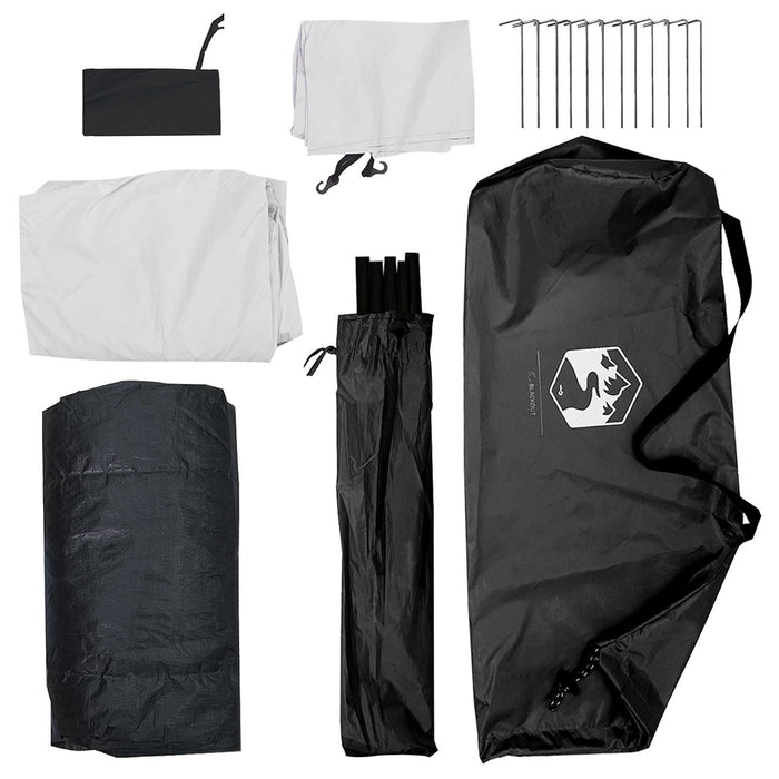 Cort de Camping cu acoperiș Alb Blackout 275 x 215 x 125 cm WALTI
