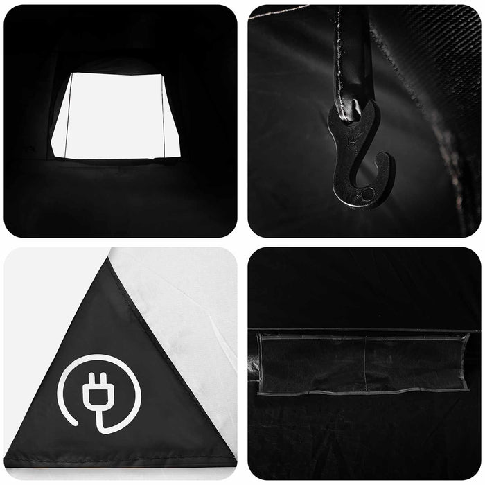 Cort de Camping cu acoperiș Alb Blackout 275 x 215 x 125 cm WALTI
