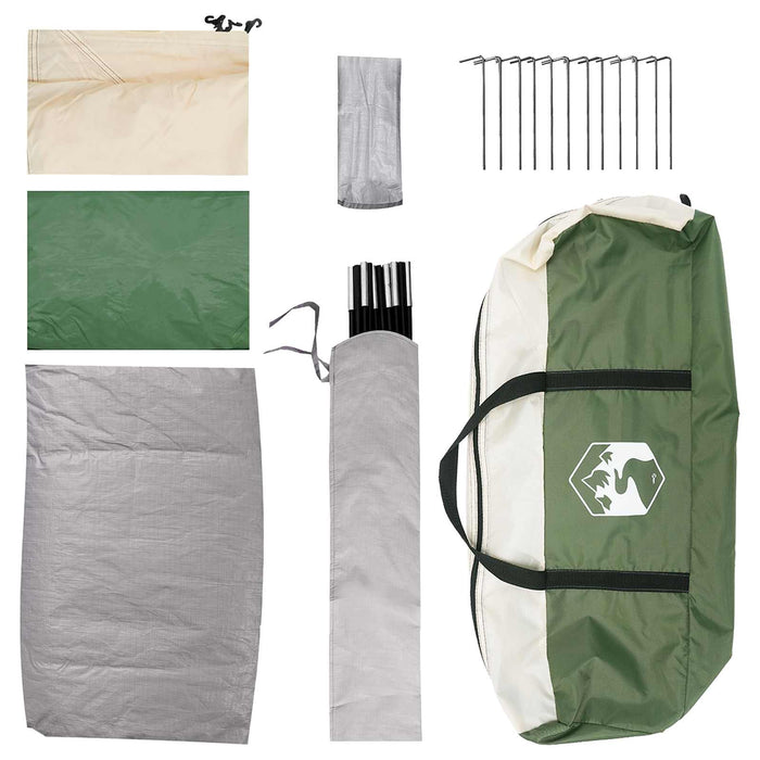 Cort de Camping cu acoperiș Verde 6 persoane Poliester și oțel WALTI