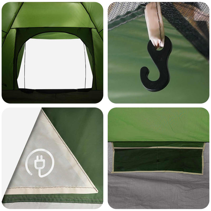 Cort de Camping cu acoperiș Verde 6 persoane Poliester și oțel WALTI