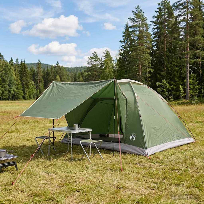 Cort de Camping cu acoperiș Verde 6 persoane Poliester și oțel WALTI