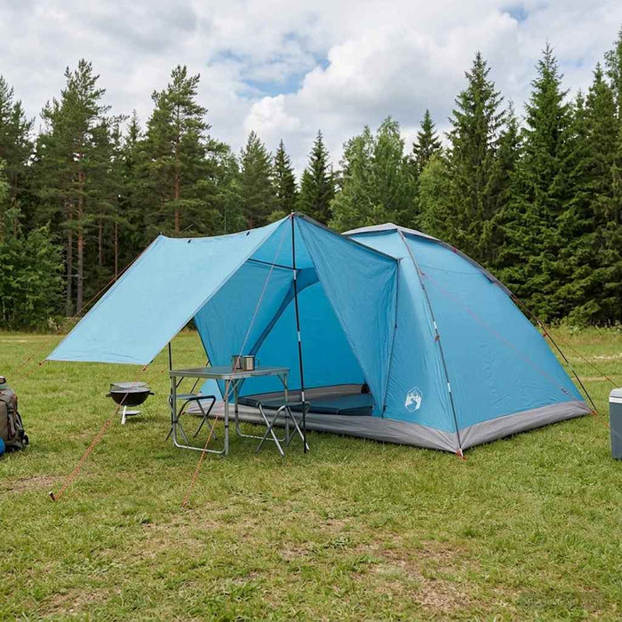 Cort de Camping albastru 6 persoane Poliester și oțel WALTI