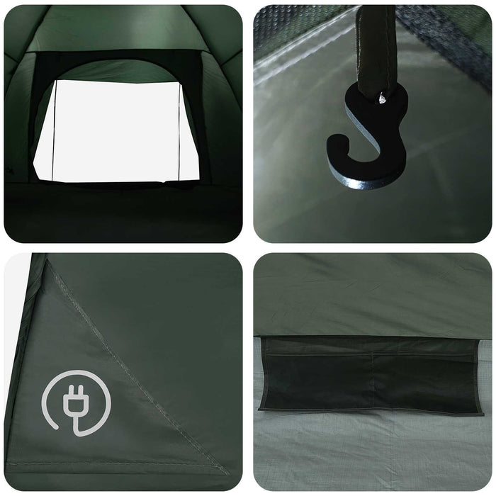 Cort de Camping Verde Army 335 x 275 x 180 cm Poliester și oțel WALTI