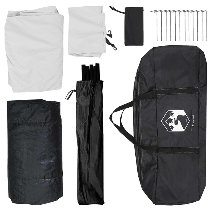 Cort de Camping cu acoperiș Alb Blackout 335 x 275 x 180 cm WALTI