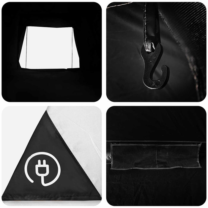 Cort de Camping cu acoperiș Alb Blackout 335 x 275 x 180 cm WALTI
